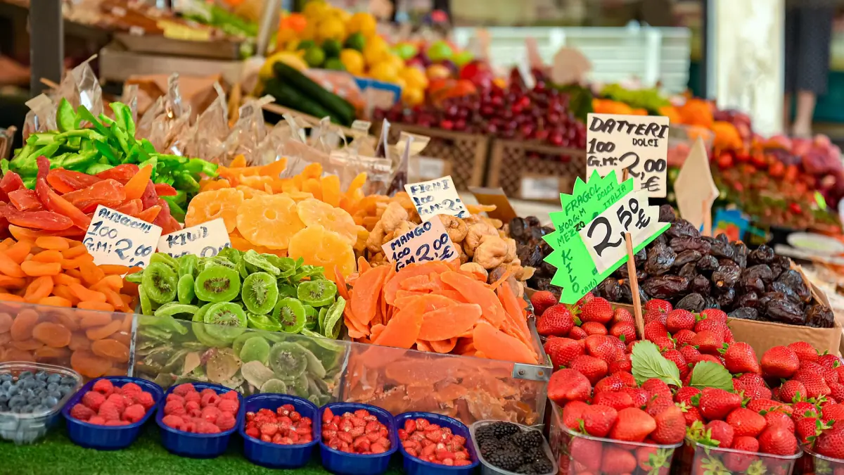A fruit stall at the Rialto Market